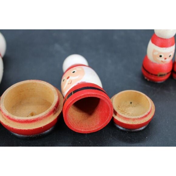 Vintage Santa Clause Nesting Dolls Set Of 5 - Picture 8 of 15
